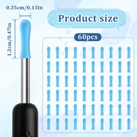 Ear Wax Removal Replacement Tips for Ear Camera 60pcs Ear Cleaner Tips Ear Spoon Tips Silicone Soft Cleaning Reuse Cap for Wet Dry Ear Wax Removal Tool Accessories