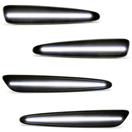 NEIFILES LED White Side Marker Lights for Chevy Corvette C6 2005-2013 Front Rear Smoked Lens White Fender Bumper Lamps Pack of 4