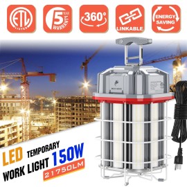 KUKUPPO 150W Led Temporary work light Construction Jobsite light 5000K Daylight Linkable