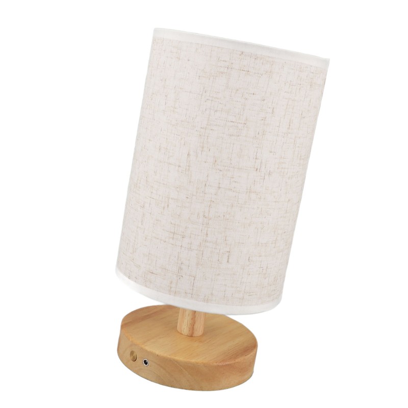 LED Bedside Lamp Touch Control Wood Nightstand Lamp Desk Cabinet
