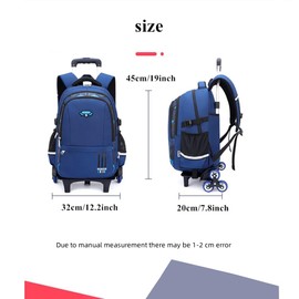 LANSHIYA Boys Rolling Backpack Elementary Middle School Students Bookbag with Wheel Teens Trolley Removable Schoolbag