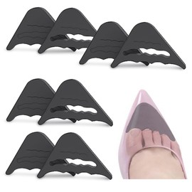 JEVRKAPZ 4 Pairs Toe Filler Inserts for Shoes Too Big, Adjustable Toe Plug Reusable Shoes Filler,Shoes Inserts Foam Shoe Fitters for Women Men Pumps Flats Sneakers Black Beige 4 Black
