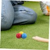 Abaodam 3 Pcs Wooden Croquet Balls Durable Lawn Game Accessories