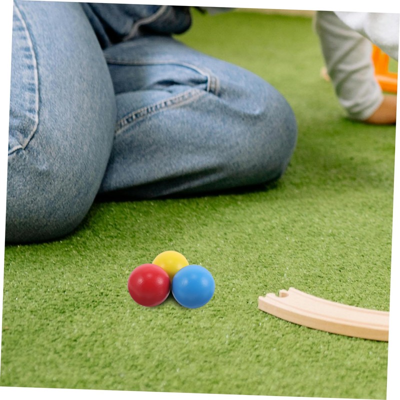 Abaodam 3 Pcs Wooden Croquet Balls Durable Lawn Game Accessories
