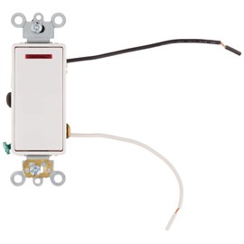 Leviton 20-Amp 120-Volt Decora Plus Rocker Pilot Light Illuminated ON, 3-Way AC Quiet Switch, 5638-2W, White