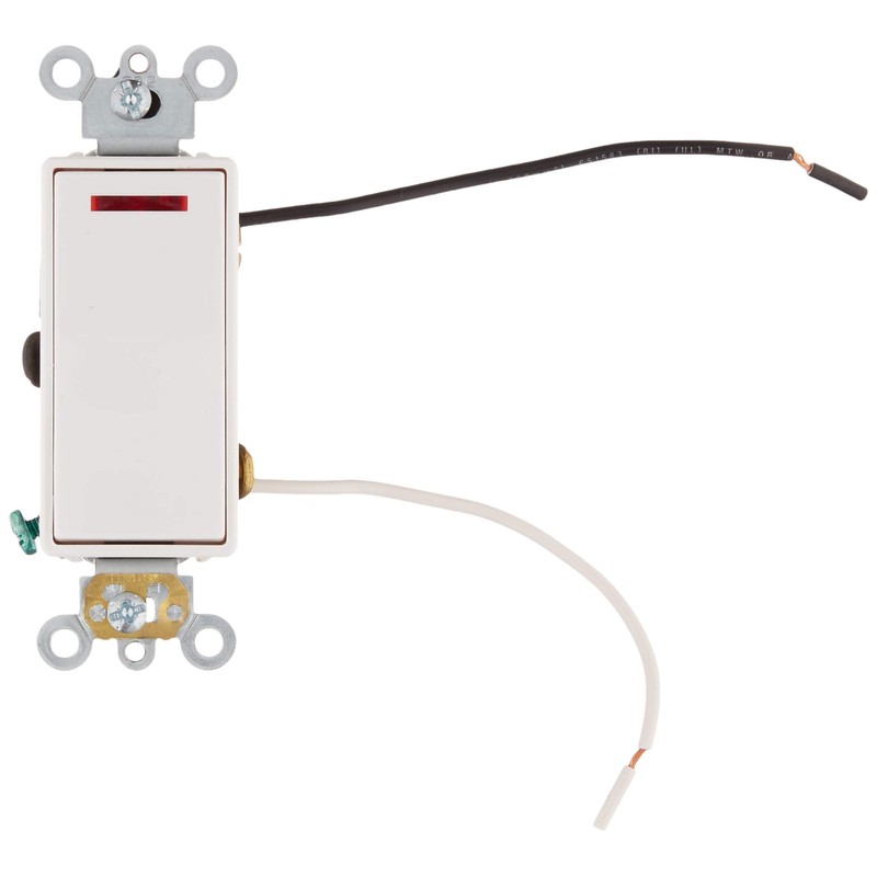 Leviton 20-Amp 120-Volt Decora Plus Rocker Pilot Light Illuminated ON,