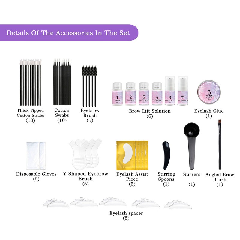 Eyelash Eyebrow Lamination Kit Professional Fast Styling 16ml Liquid 20ml