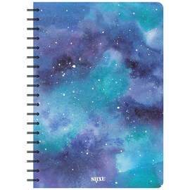 Siixu Spiral Journal Notebook, B5 Hardcover Colored Daily, Memo Field Note book for Writing, Novelty Unique Design, 136 Pages, Large, Dark Blue, Star Rover
