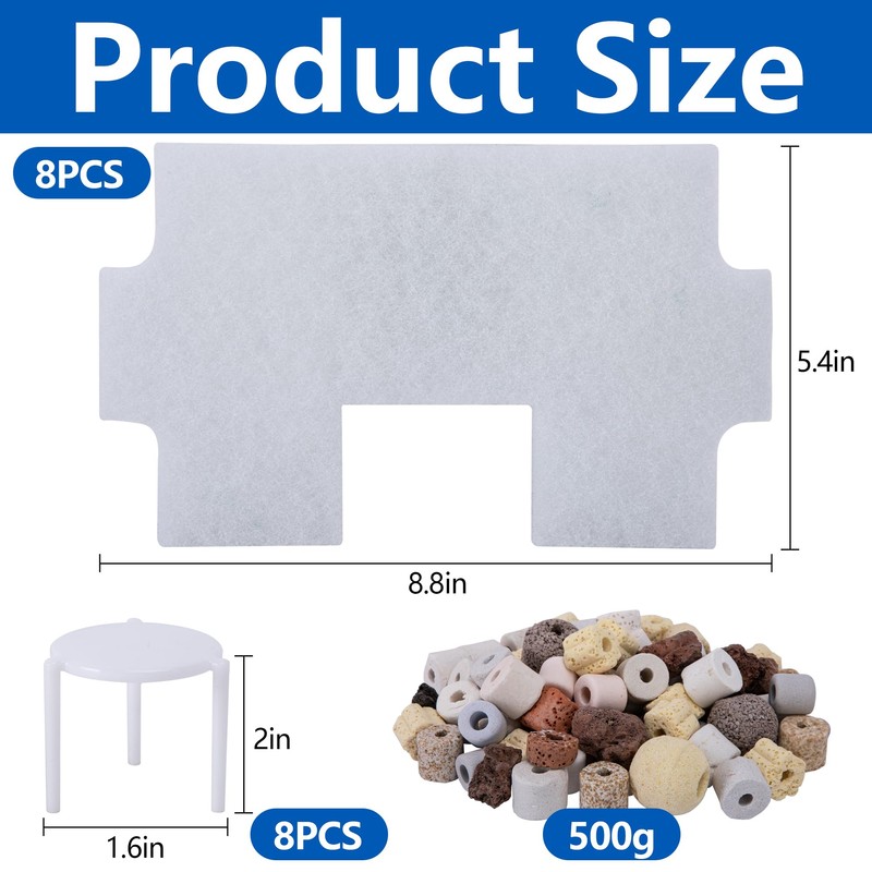 Adnee 17 Pcs Pond Waterfall Spillway Filter Media, No Spillway