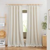 NICETOWN Natural Linen Curtains 108 inches Long for Living Room,