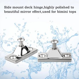 Marine Deck Hinge,Side Mount,316 Stainless Steel Boat Bimini Top Fitting Hardware and Yacht Accessories,Pack of 2,Included Installation Screws
