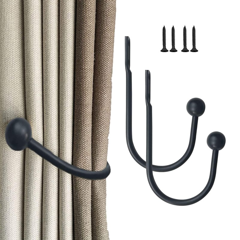 2 Pieces Metal Curtain Holdback, Decorative Curtain Drapery Holdbacks, Curtains
