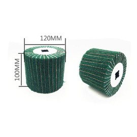 120 x 100 mm Sanding Mop Polishing Roller Nylon Brush Angle Grinder Drum for Stainless Steel Metal Surface (Green)