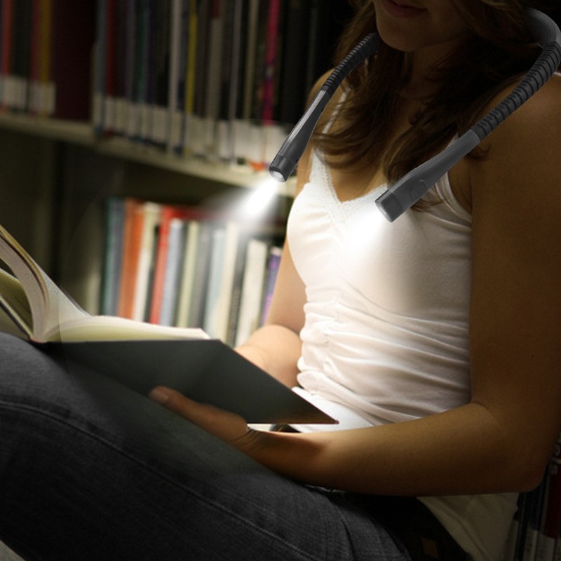 LED Neck Reading Light Lightweight Three Color Dimmable Brightness Hug