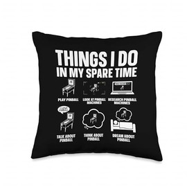 Funny Pinball Art for Men Women Kids Pinball Lovers Pinball Throw Pillow