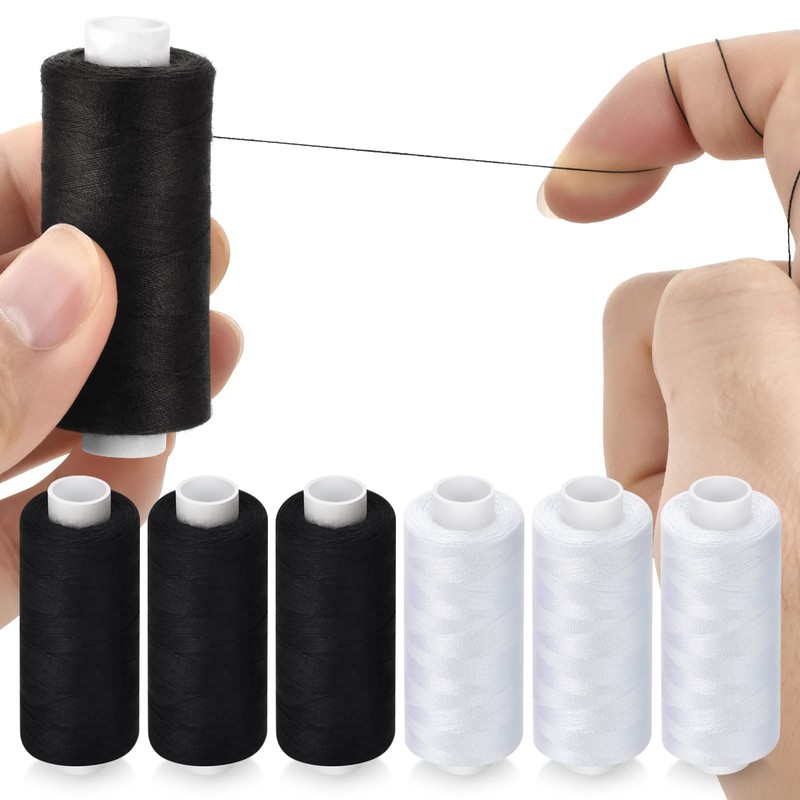 Rnigra Sewing Thread Set, Polyester Thread, White Thread 4PCS with