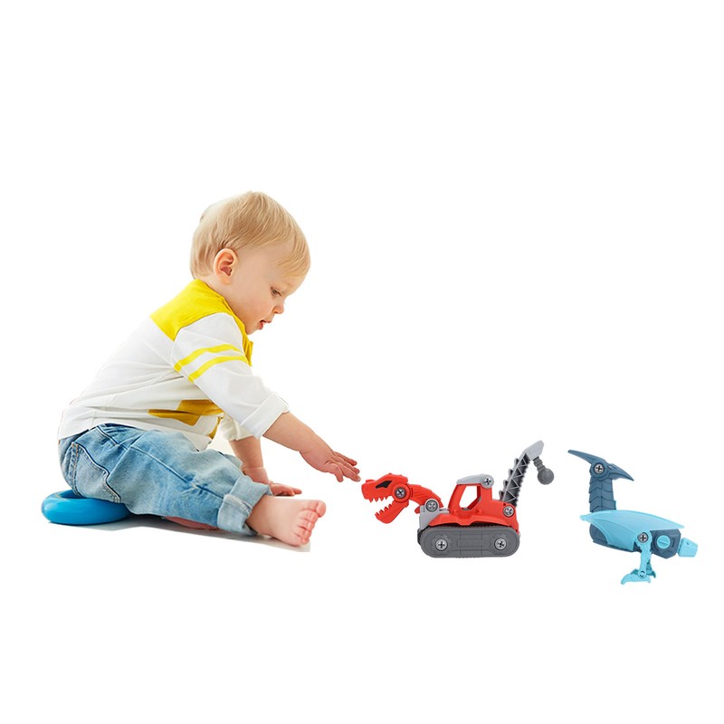 Kids DIY Vehicle Assemble Toy Imagination Development Dinosaur Transformation Car