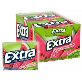 EXTRA Sugarfree Chewing Gum, 15 Pieces (Pack of 10) - ( Choose Your Flavor )., - Sweet Watermelon