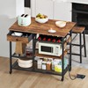 HOOBRO Kitchen Island with Storage, Rolling Kitchen Island Cart with