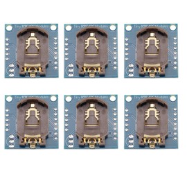 Heevhas Tiny RTC I2C DS1307 AT24C32 Memory High Precision Real Time Clock Module IIC 32K Time Clock Memory Module 3.3V - 5V 2 Calendar Alarms (6PCS)