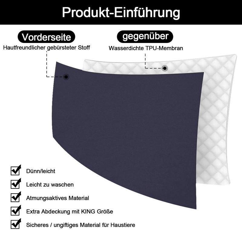 Waterproof Bedspread, Breathable Bed Sheet, Brushed Microfibre + TPU Double