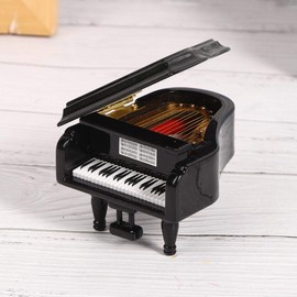 Linde Piano Miniature Piano Musical Instruments Ornaments, Miniature Dollhouse Display Mini Music Wooden Miniature Piano for Home Desktop Ornaments