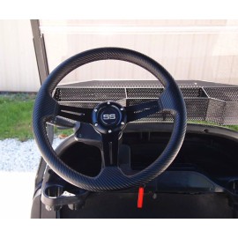 Huskey 13" Golf Cart Steering Wheel Carbon Fiber Wrap For Club Car Precedent 2004-Up