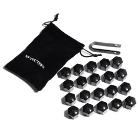 TRACER Wheel Bolts Wheel Nut Cover Caps – 20 x Wheel Bolt Caps 19 mm Black – Wheel Nut Caps – Universal Plastic Caps Covers