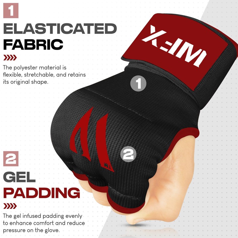WFX Kids Junior Boxing Hand Wraps Inner Gloves Gel Padded