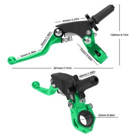 PRO CAKEN 7/8" 22mm Universal Motorcycle Aluminum 360 ° Alloy Foldable Clutch Handle Motorcycle Clutch Handle with Mounting Seat for Motorcycle Street Sport Dirt Pit Mini Bikes Scooter ATV-Green