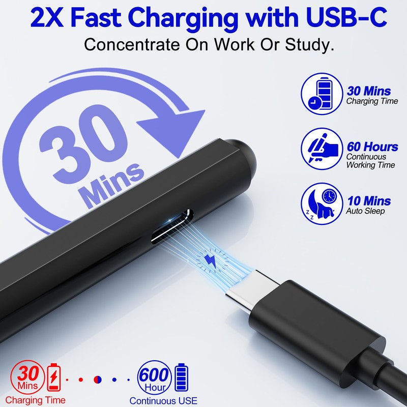 Surface Pro Pen for Surface Pro 9/10/11/8/X/7/7 plus/6/5/4/3, Surface Book/Laptop/Go/Studio,
