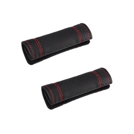 ACROPIX 2pcs Universal Car Accessories Faux Leather Door Handle Cover Soft Car Handle Protector Black Red Car Parts