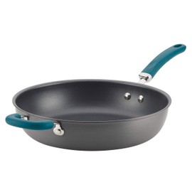 Rachael Ray Create Delicious Deep Hard Anodized Nonstick Frying Pan / Fry Pan / Hard Anodized Skillet - 12.5 Inch, Gray