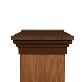 6x6 Post Cap (5.5") │ Mocha Brown Flat Square Newel Newport Top for Outdoor Fences, Mailboxes & Decks, by Atlanta Post Caps