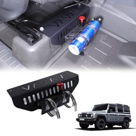 Tumukiw Under Seat Quick Release Adjustable Fire Extinguisher Mount Bracket Compatible with INEOS Grenadier 2020-2024 Carbon Steel Co-Pilot Extinguisher Bottle Tie Bracket Auto Accessories