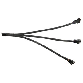 6pcs 4 Pin PWM Fan Splitter Cable, Black Sleeved Case Fan Braided Adapter Cable 1 to 3 Converter Y Splitter for Computer PC CPU Cooling Fan ATX Case 4-Pin/3-Pin Extension Power Cable 10 Inches