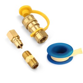 TESLYAR 3/8 Inch Propane Hose Natural Gas LP Quick Connect Disconnect Fittings Kit BBQ
