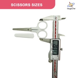 Gougoustar White Small Safety Scissors with Cover - Perfect for Kids & Students, Blunt - Tip Cutting Tools for Paper - Cut Craft Supplies - 3pc