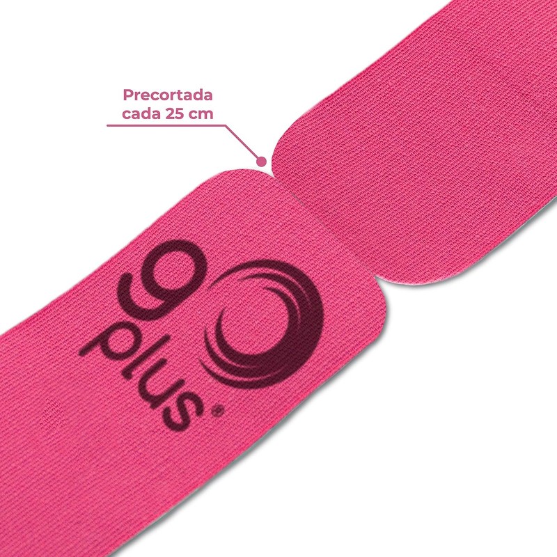 Cinta Kinesiológica Rosa 5m Pre-cortada Go Plus (1)