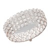 Crystal Cosmetic Makeup Tray 8in Round Display Tray Mirrored Metal