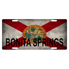 Fast Service Designs Florida State Flag License Plate Metal Sunshine State Bonita Springs