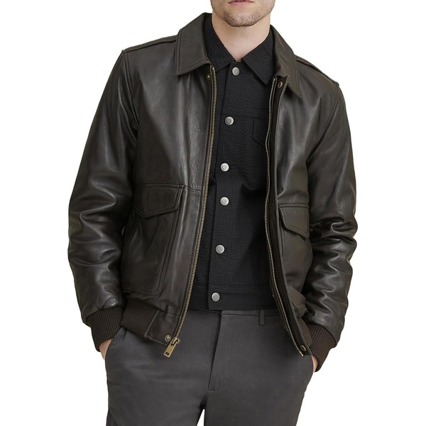 Men's Classic A2 Aviator WWII Flying Tiger Leather Jacket -
