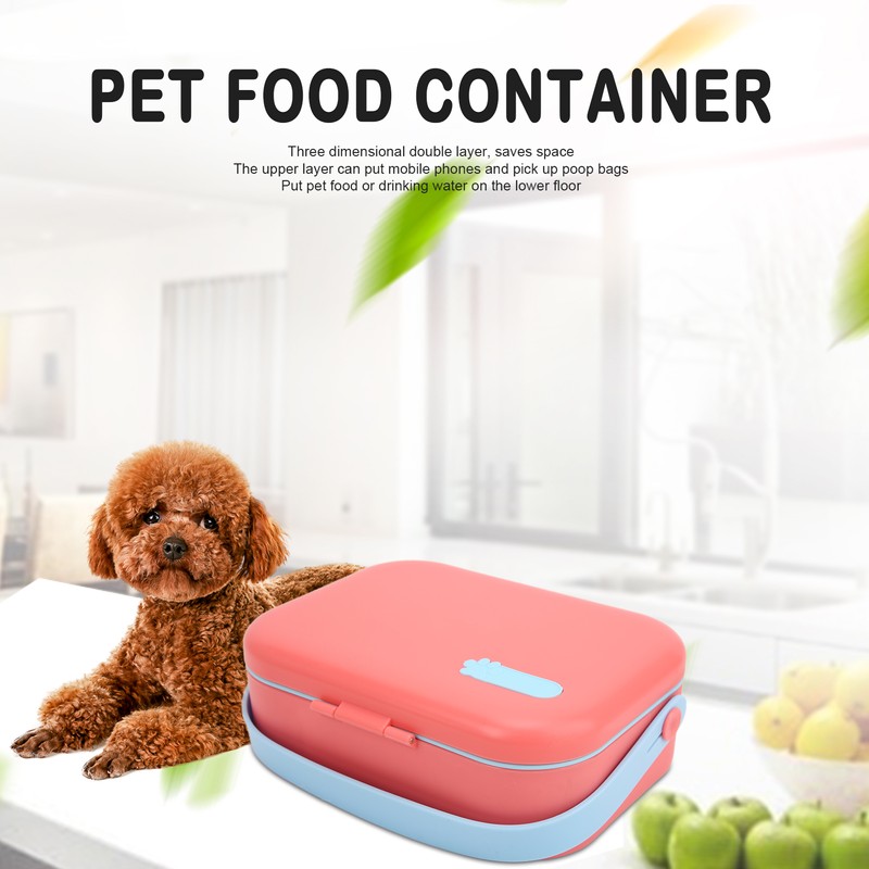 Pet Food Box Double Layer PP Toxic Free Prevent Leakage