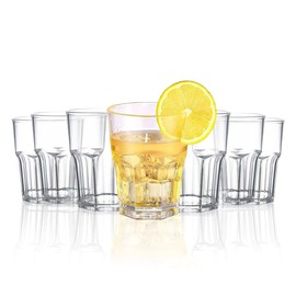 Sivaopa 8 Pack 260ml Plastic Tumblers, Reusable Plastic Drinking Cups, Clear Unbreakable Cocktail Glasses for Adults Kids Party, BPA Free for Home Camping Picnic BBQ