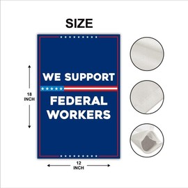 Support Federal Workers Garden Flag, 12x18 Inch Double Sided, Resist Hate Flag, Anti-Trump Flag, Resist Racism Flag, Resist Fascism Flag, VP13956