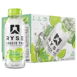 RYSE Loaded Pre Workout Drink - Baja Cooler - Sugar-Free, Ready to Drink Energy Supplement with 325mg Caffeine, Citrulline & Beta Alanine for Focus & Pump - 12 fl oz Bottles (Pack of 12)
