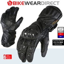 Texpeed Motorcycle Mens Leather Riding Gloves Motorbike Moped Biker Air Vented With Black CE Knuckle Armour Protection L