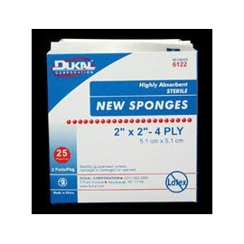 Dukal New Sponges, Sterile, 2" x 2", Box of 50