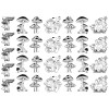 Captive Decals Mushroom 29 pcs 7/8" to 1-1/8" Black Fused Glass Decals