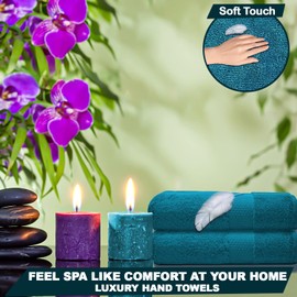 Towelogy® Premium Large Hand Towels Set 100% Combed Ring Spun Cotton Quick Dry & Super Absorbent Hotel Quality Multipurpose for Bathroom Spa Gym & Travel Size 50x85cm (Teal Duck Egg, Pack Of 2)